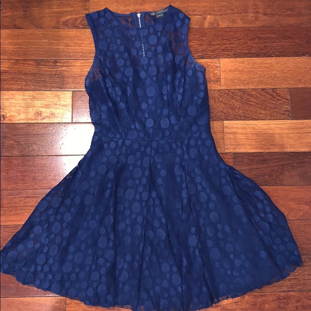dark blue pattern dress